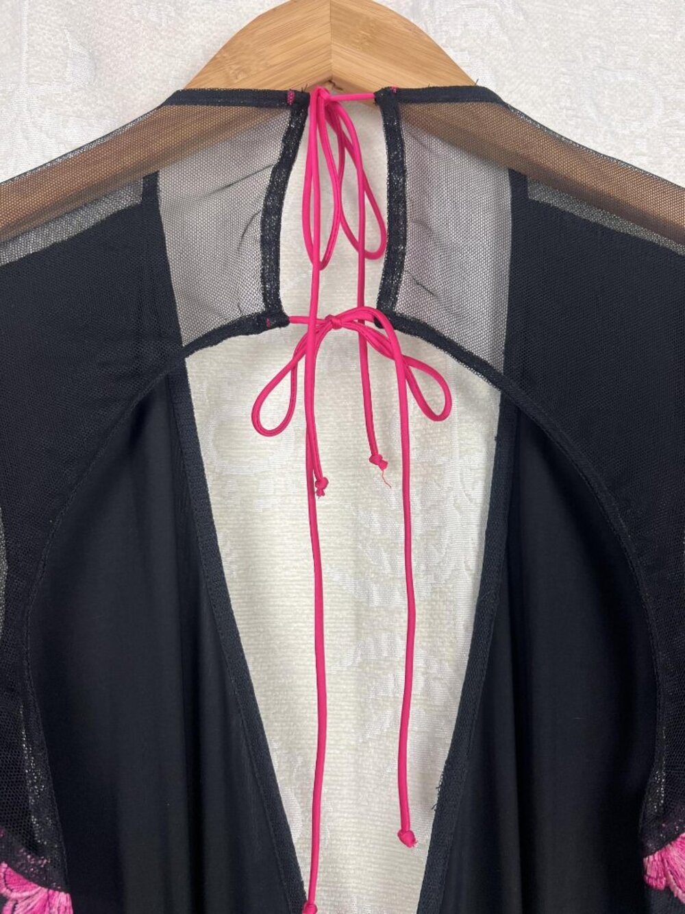 NEW For Love & Lemons Temecula Cut-Out Embroidered Lace Maxi Dress Sheer pink L - Picture 7 of 11